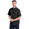 HUK Men's Black Tide Point Short Sleeve Shirt