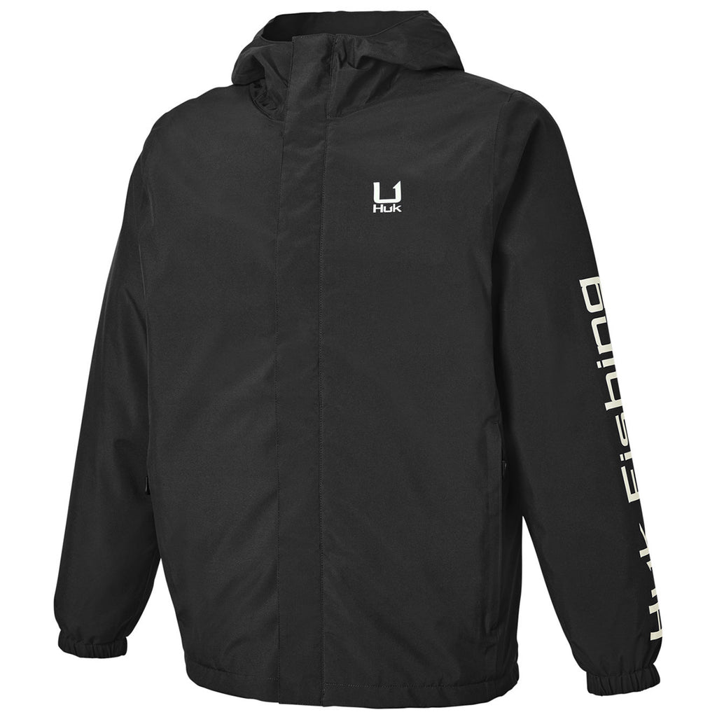 HUK Men's Black Storm Rain Jacket