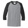 Port & Company Men's Athletic Heather / Jet Black Core Blend 3/4-Sleeve Raglan Tee