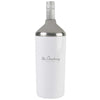 Aviana White Opaque Gloss Magnolia Double Wall Stainless Wine Bottle Cooler