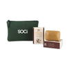 Soapbox Coconut Milk & Sandalwood Healthy Hands Gift Set with Forest Green Pouch