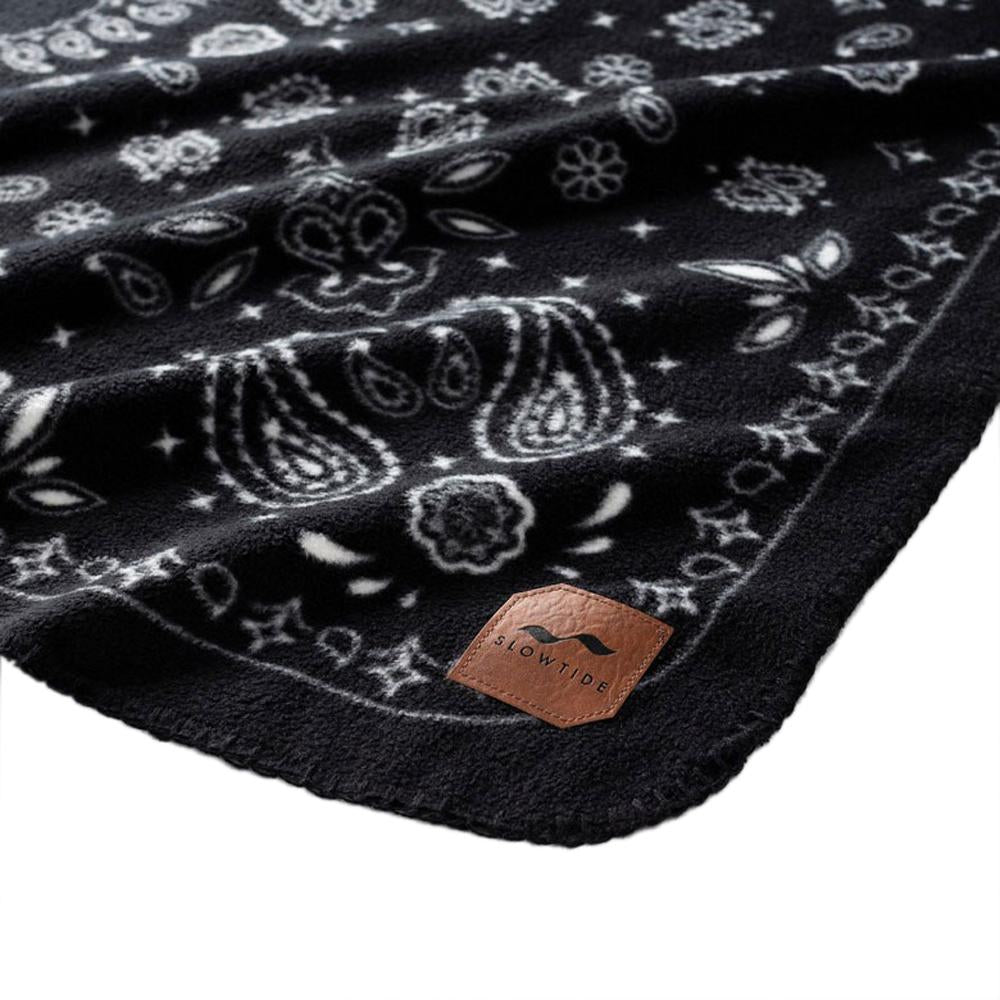 Slowtide Paisley Park- Black Fleece Blanket