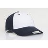 Pacific Headwear White/Navy Velcro Adjustable Brushed Twill Cap