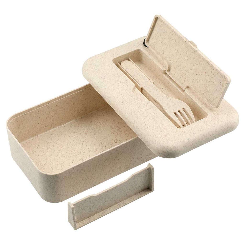 Leed's Beige Bamboo Fiber Lunch Box with Utensil Pocket