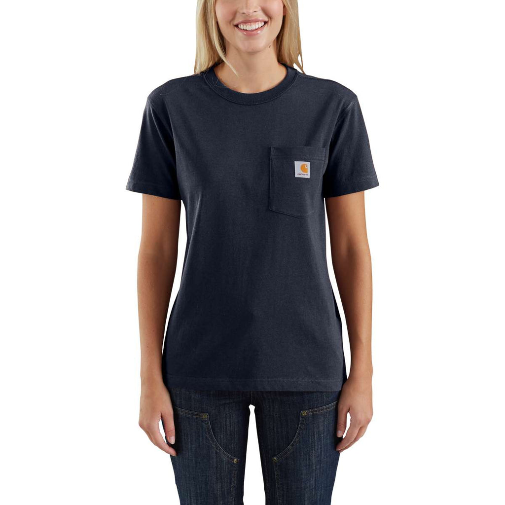 Carhartt Women's Navy WK87 Workwear Pocket Short Sleeve T-Shirt