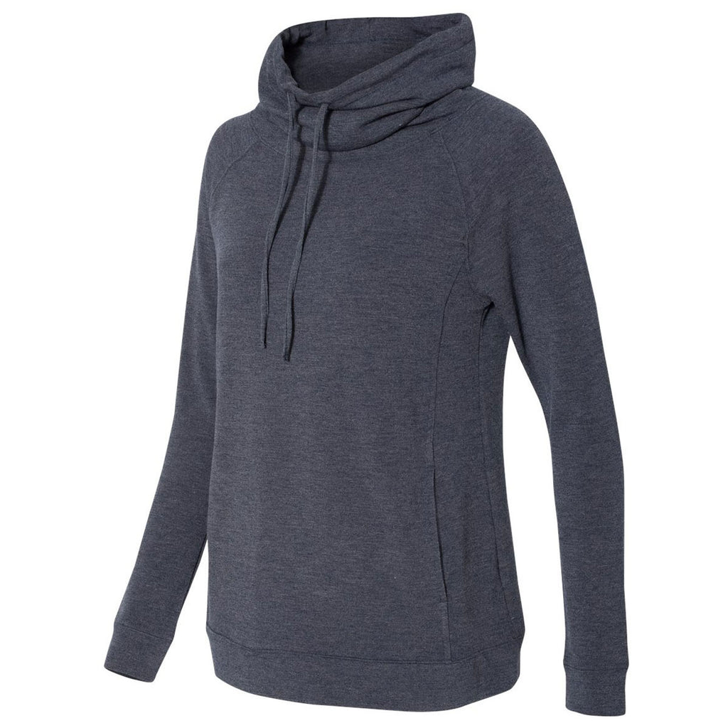 Weatherproof Women's Heather Navy Heat Last Faux Cashmere Funnelneck Sweatshirt