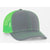 Pacific Headwear Graphite/Neon Green Snapback Trucker Mesh Cap