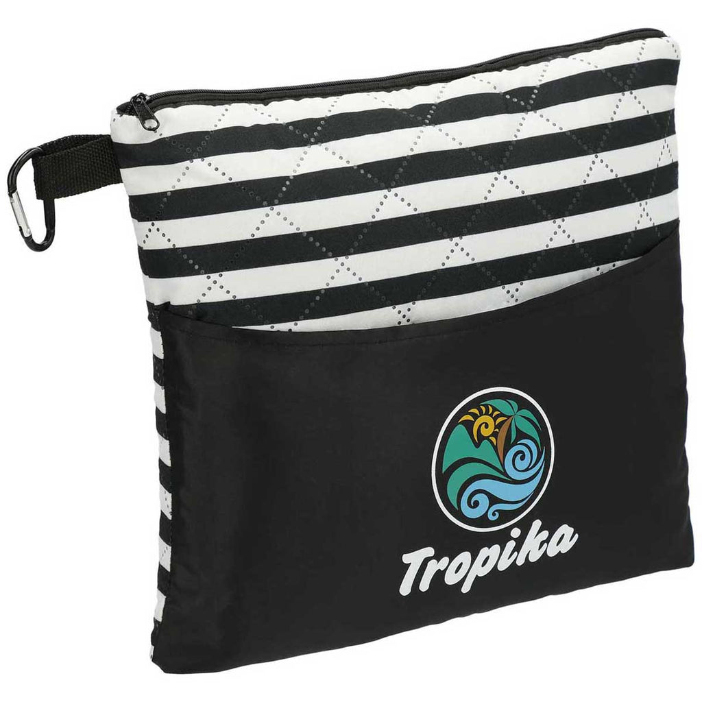 Leed's Black Portable Beach Blanket and Pillow