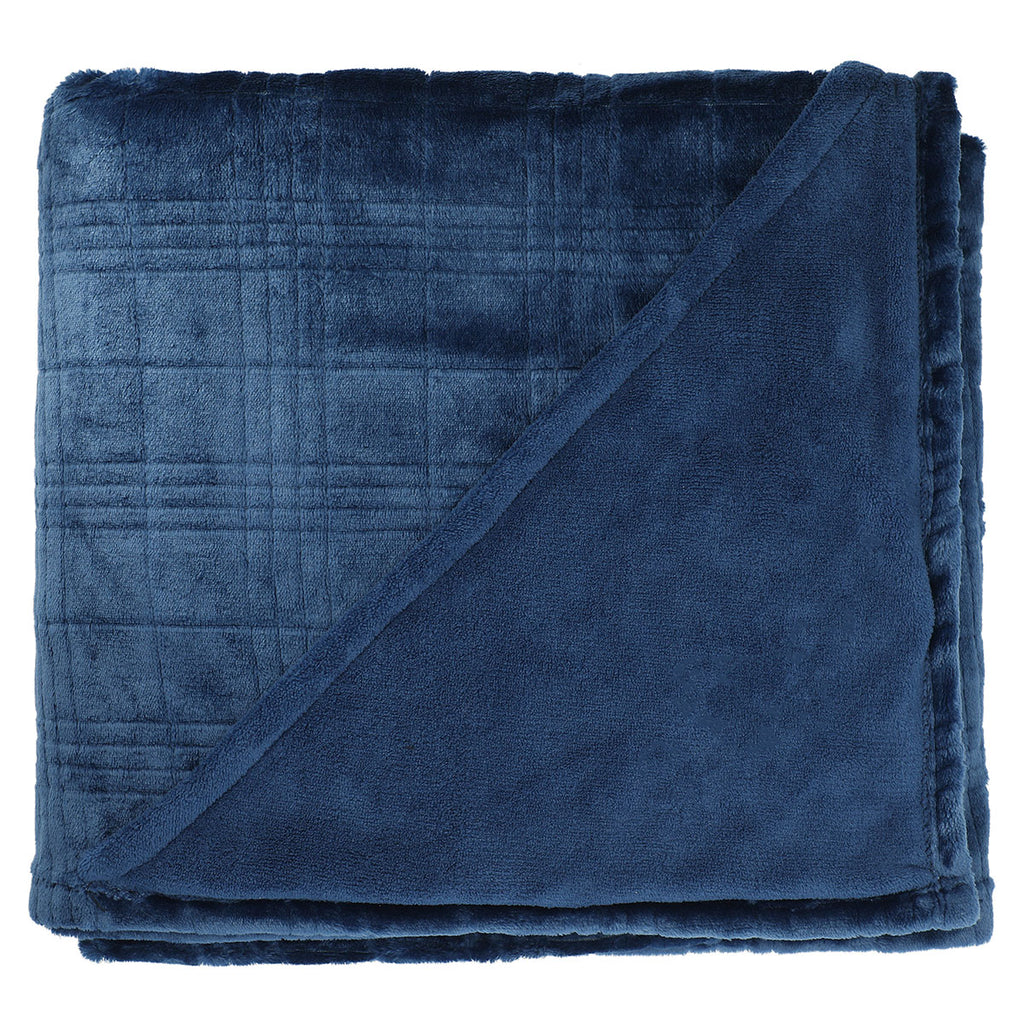 Leed's Navy Luxury Comfort Flannel Fleece Blanket