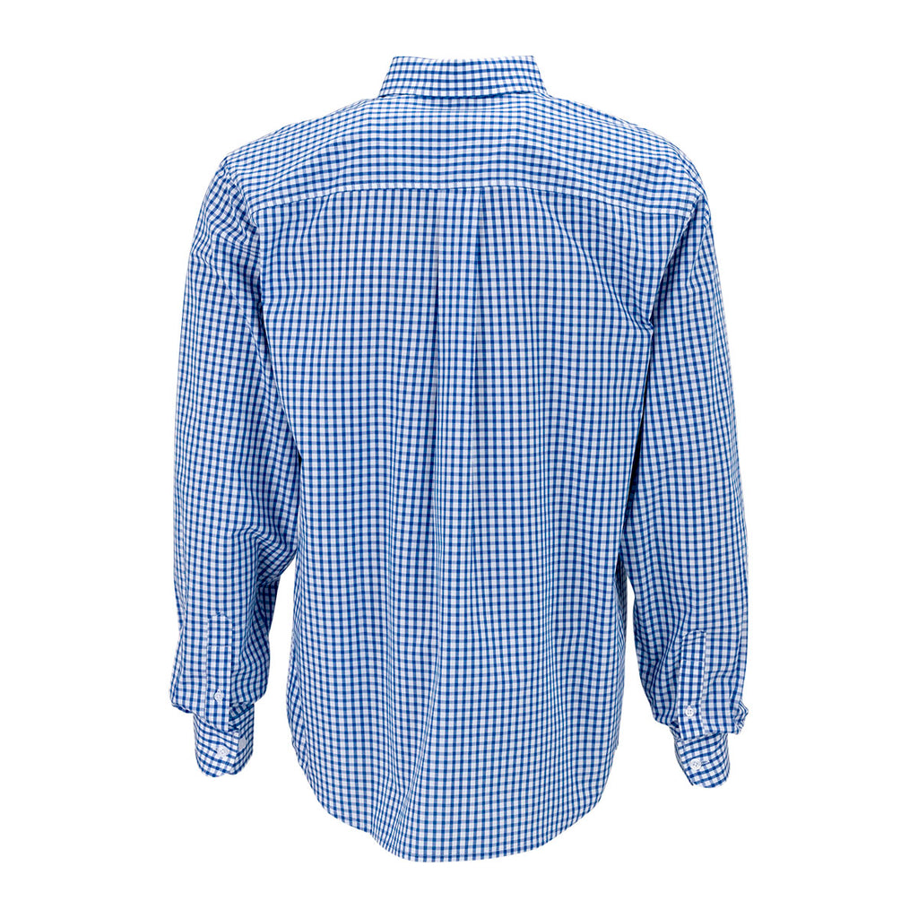 Vantage Men's Royal/White Easy-Care Gingham Check Shirt