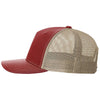 Richardson Cardinal/Tan Mesh Back Five Panel Trucker Hat