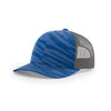 Richardson Royal/Charcoal Mesh Back Streak Camo Printed Trucker Hat