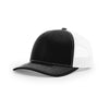 Richardson Black/White Mesh Back Split Trucker Hat