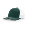 Richardson Dark Green/White Mesh Back Split Trucker Hat
