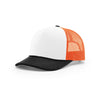 Richardson White/Neon Orange/Black Mesh Back Tri-Color Foamie Trucker Hat