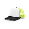 Richardson White/Neon Yellow/Black Mesh Back Tri-Color Foamie Trucker Hat