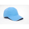 Pacific Headwear Columbia Blue/White Velcro Adjustable Brushed Twill Cap With Sandwich Visor