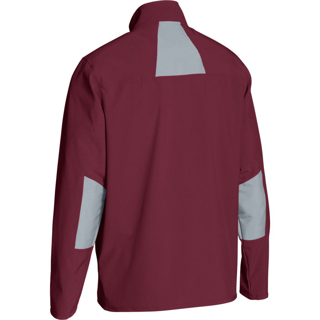 Under Armour Men's Maroon Squad Woven Warm-Up Jacket