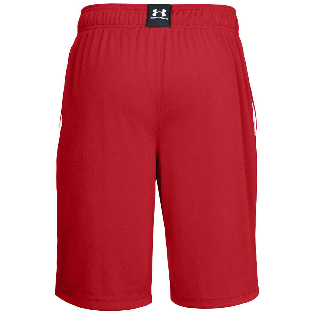 Under Armour Men's Red/White Baseline 10" Shorts