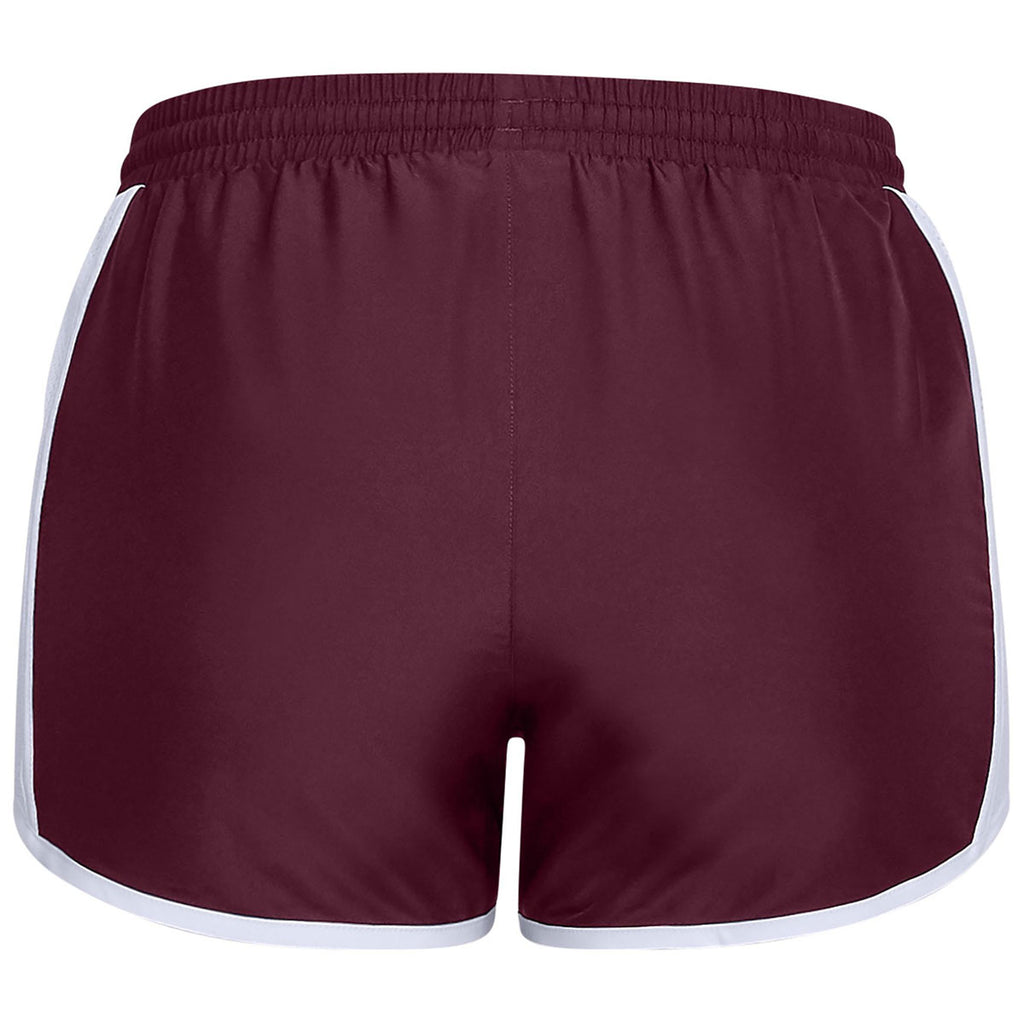 Under Armour Women's Maroon Team Fly By Shorts
