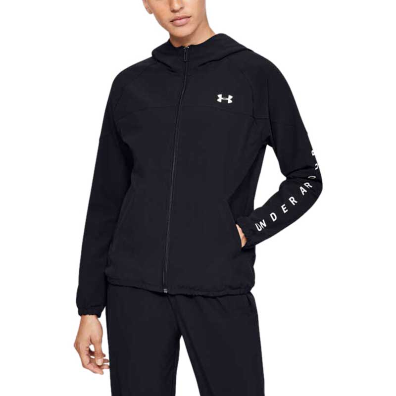Under Armour Women's Black Woven Hooded Jacket