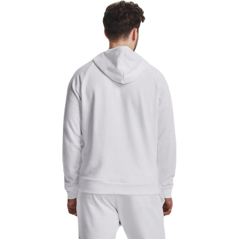 Under Armour Men's White/Black Rival Fleece Hoodie