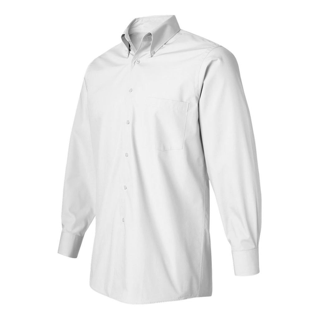 Van Heusen Men's White Silky Poplin Dress Shirt