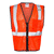 ML Kishigo Men's Fluorescent Red Class 2 Economy Vest with Zippered Front