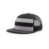 Richardson Grey Mesh Back Striped Trucker Flatbill Hat