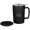 Leed's Black Tulsa Tea & Coffee Ceramic Mug with Lid 14oz