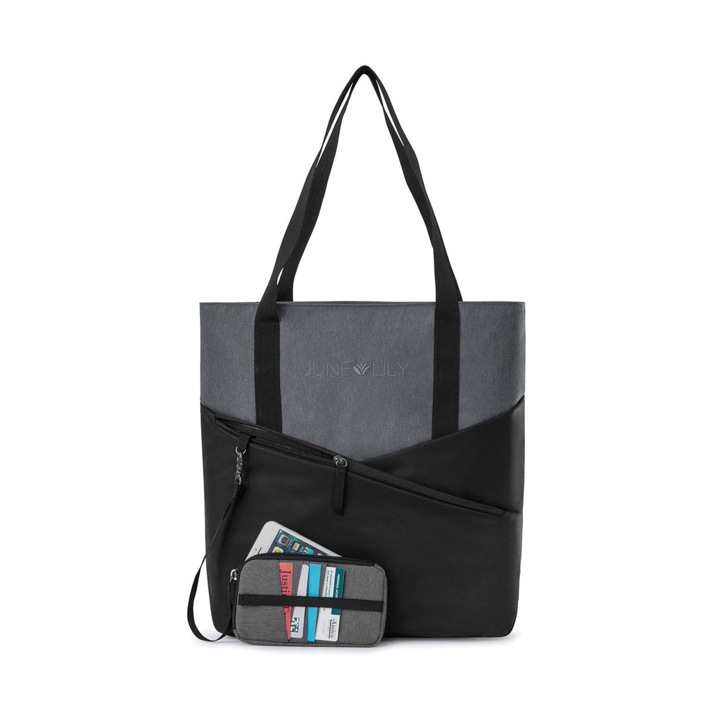 Gemline Black Charcoal Heather Daily Commuter Computer Tote
