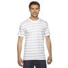 American Apparel Unisex Ash White Stripe Fine Jersey Short-Sleeve T-Shirt