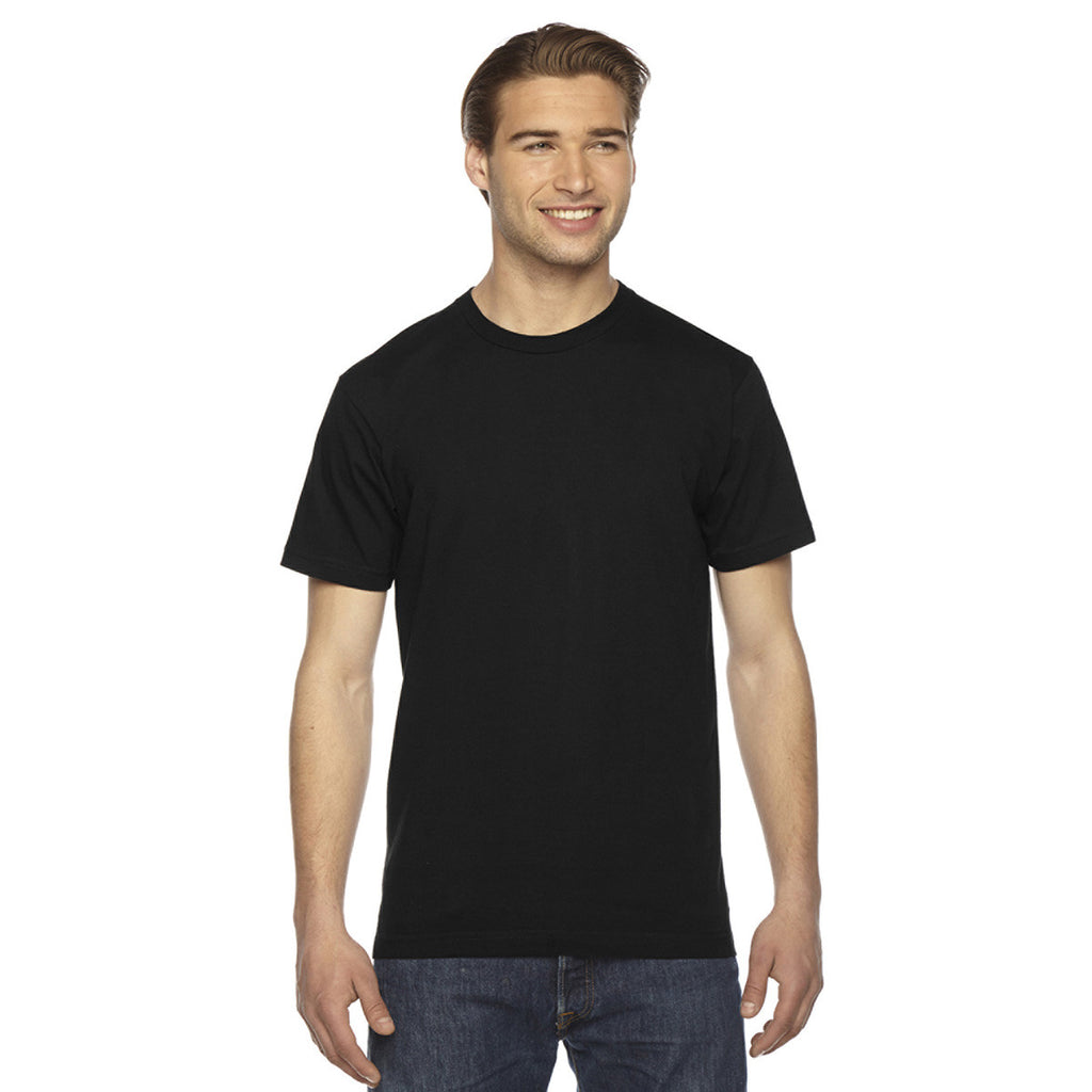 American Apparel Unisex Black Fine Jersey Short-Sleeve T-Shirt
