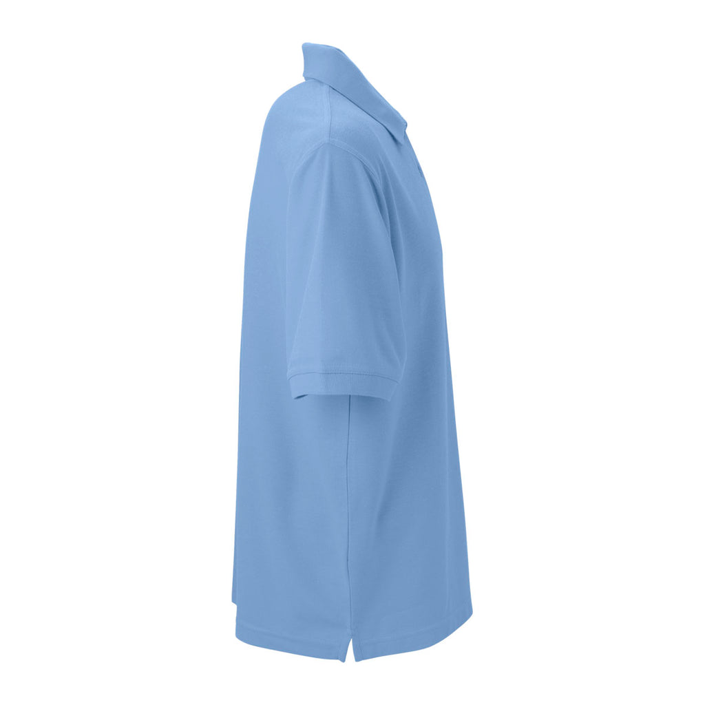 Vantage Men's Carolina Blue Soft-Blend Double-Tuck Pique Polo