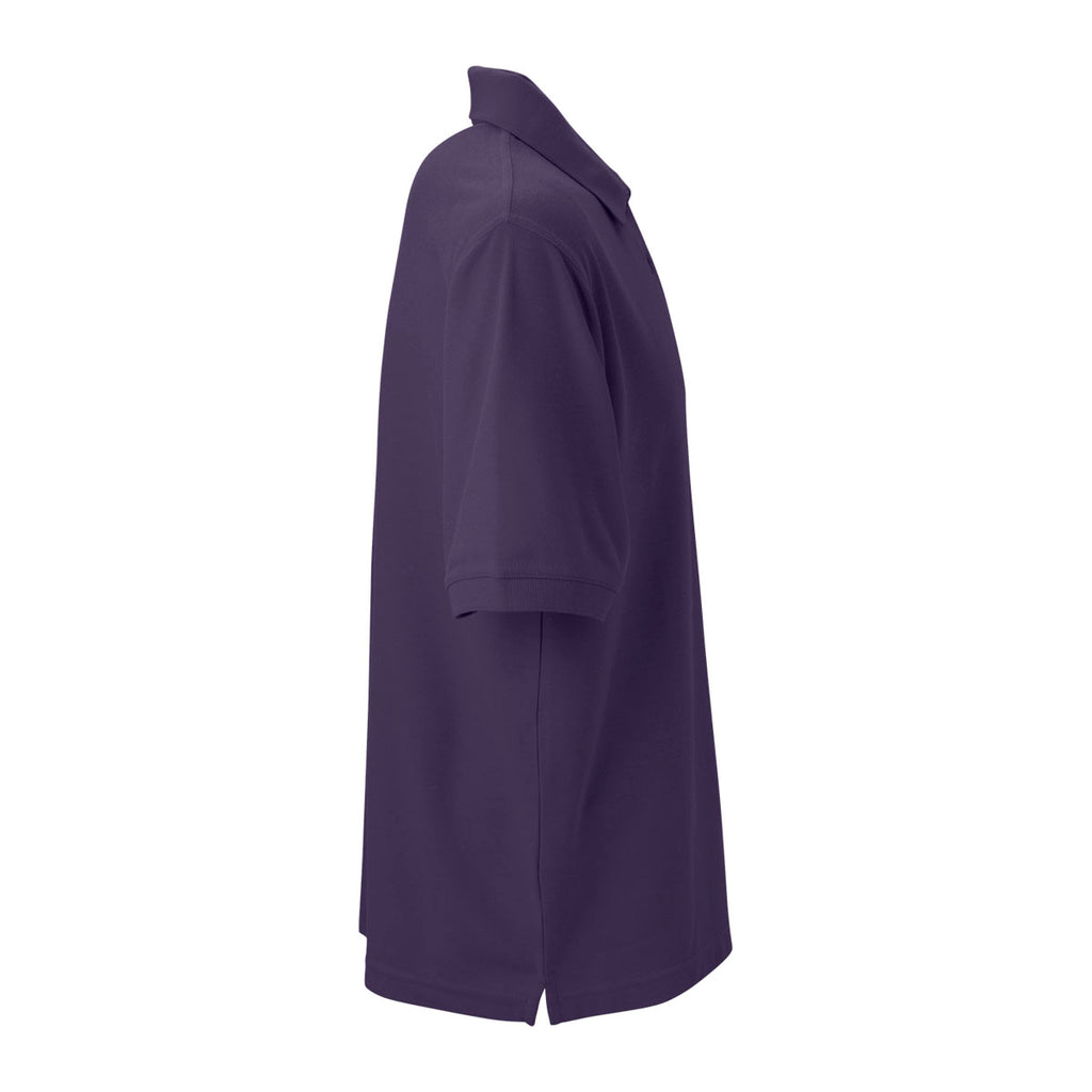 Vantage Men's Purple Soft-Blend Double-Tuck Pique Polo