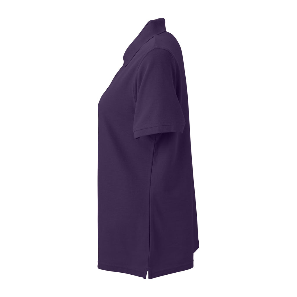 Vantage Women's Purple Soft-Blend Double-Tuck Pique Polo