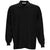 Vantage Men's Black Long Sleeve Soft-Blend Double-Tuck Pique Polo