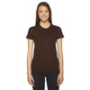 American Apparel Women's Brown Fine Jersey Short-Sleeve T-Shirt