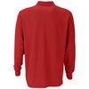 Vantage Men's Red Long Sleeve Soft-Blend Double-Tuck Pique Polo