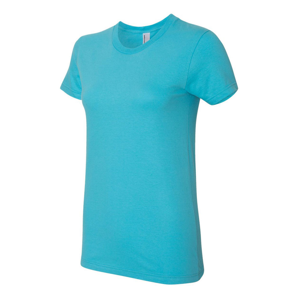 American Apparel Women's Aqua Fine Jersey Short Sleeve T-Shirt