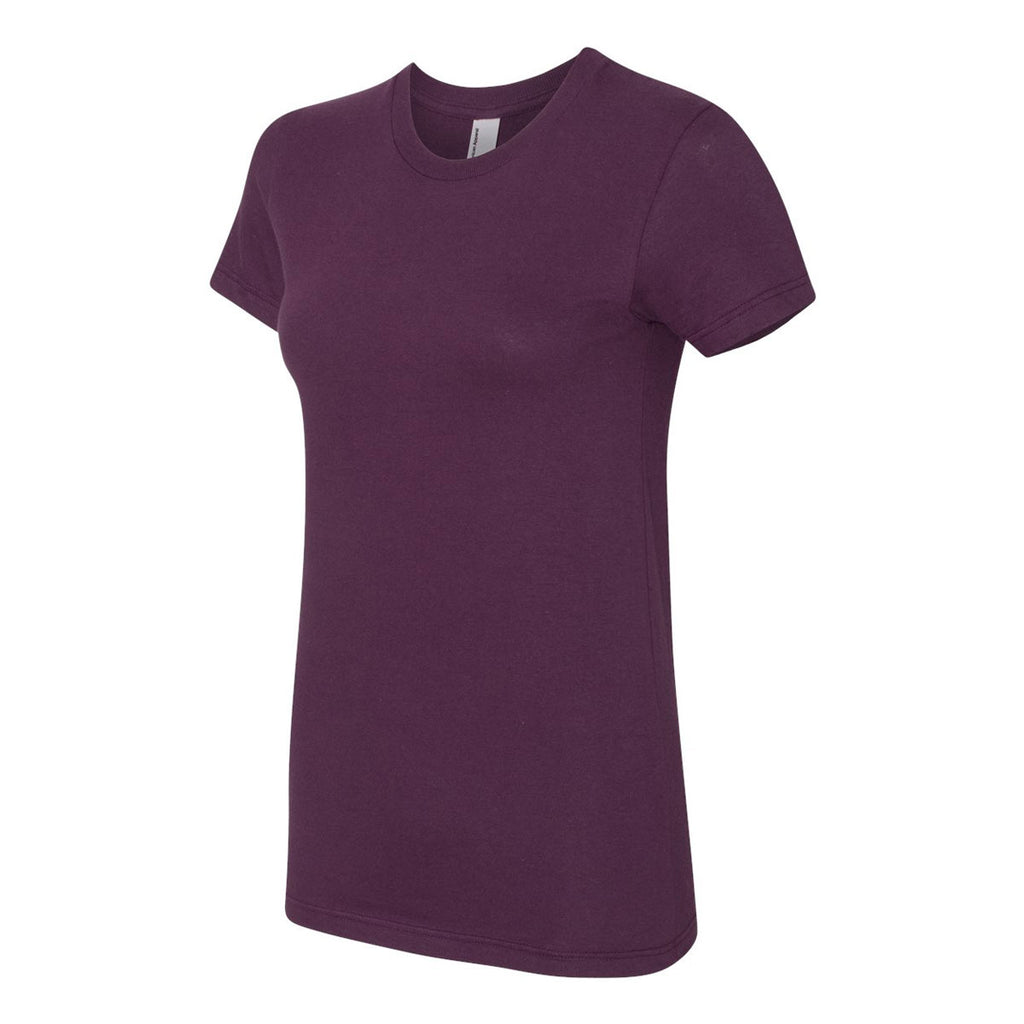 American Apparel Women's Eggplant Fine Jersey Short Sleeve T-Shirt