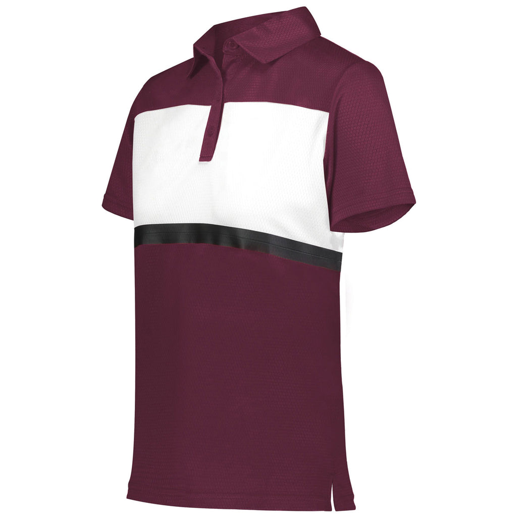 Holloway Women's Maroon/White Prism Bold Polo