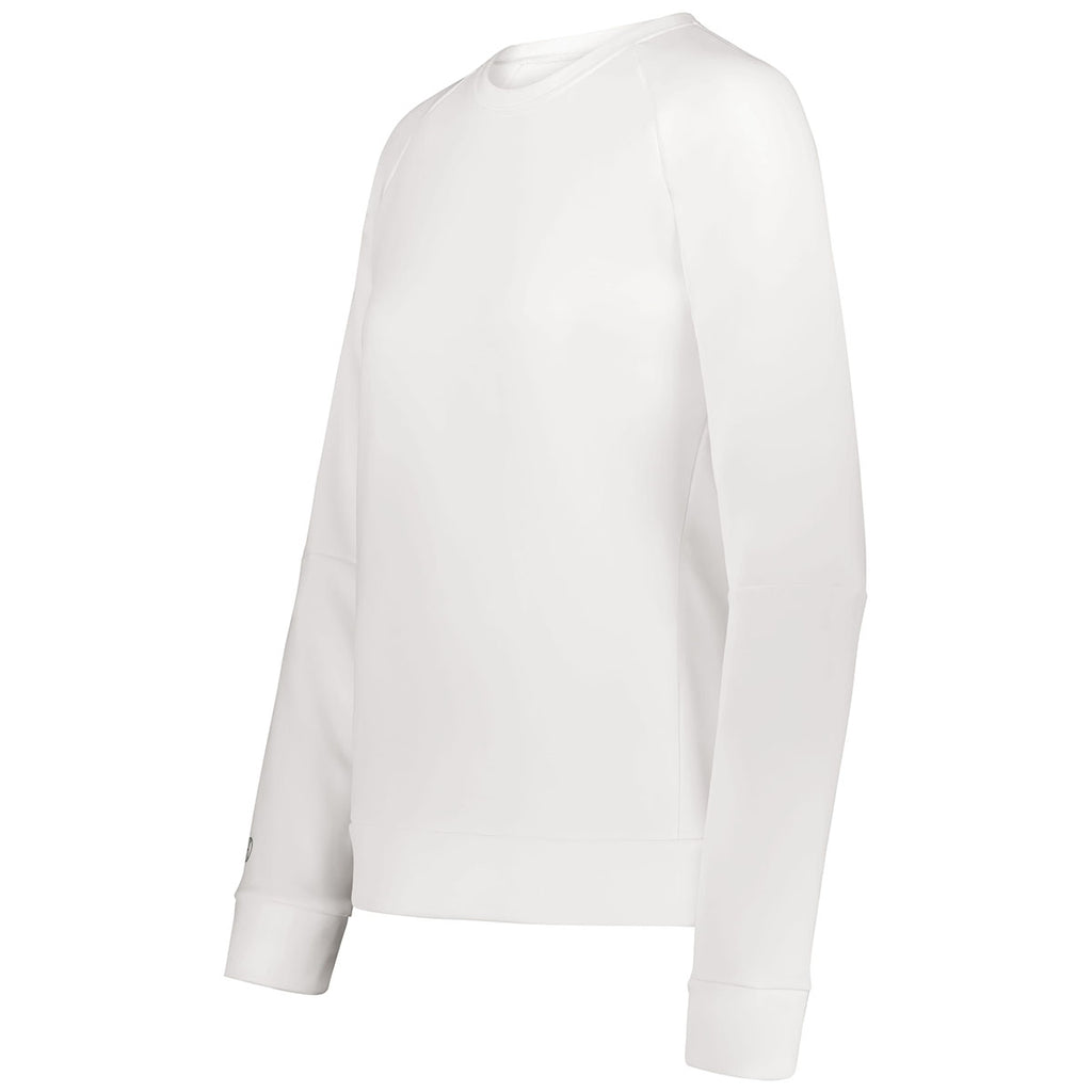 Holloway Women's White Momentum Team Fleece Crew