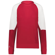 Holloway Women's Scarlet/White Momentum Team Fleece Crew
