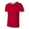 American Apparel Unisex Red/White Fine Jersey Ringer T-Shirt