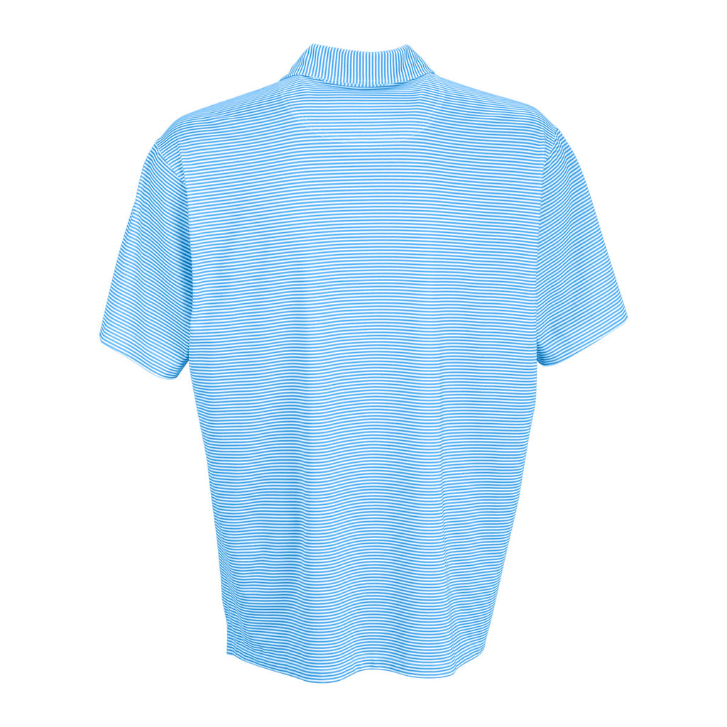 Vantage Men's Carolina Blue/White Pro Tonal Micro-Stripe Polo