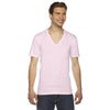 American Apparel Unisex Light Pink Fine Jersey Short-Sleeve V-Neck