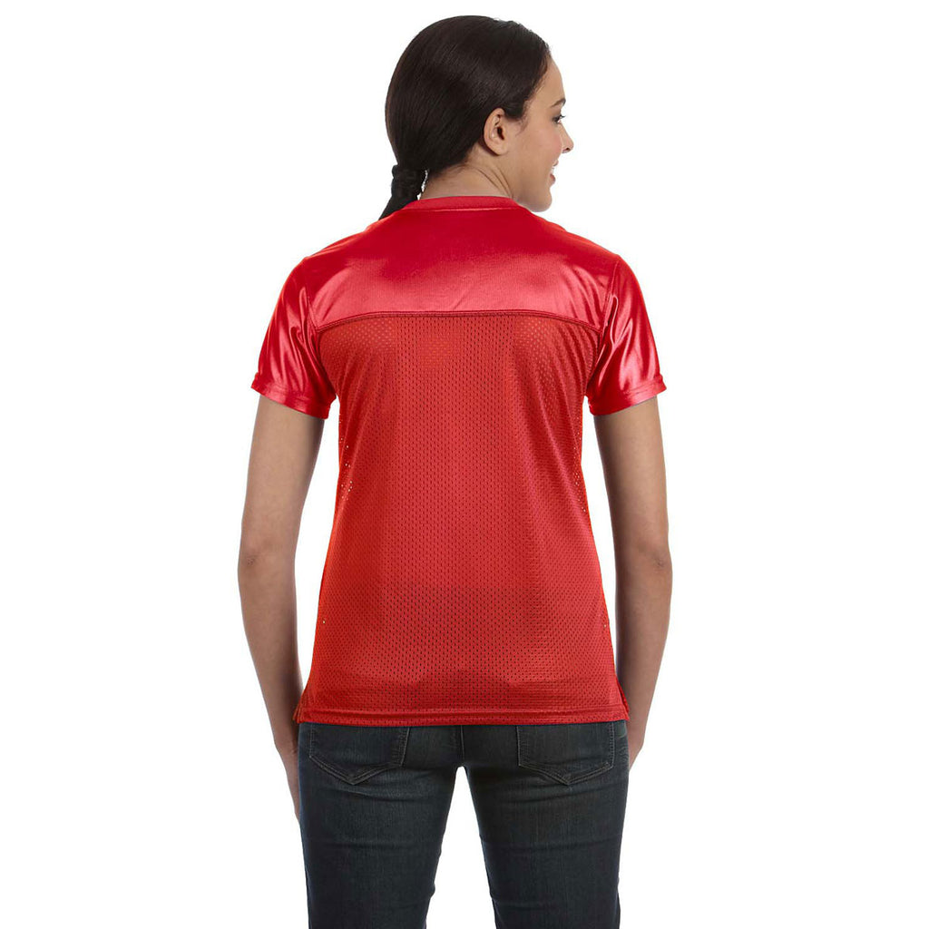 Augusta Sportswear Women's Red Junior Fit Replica Football T-Shirt