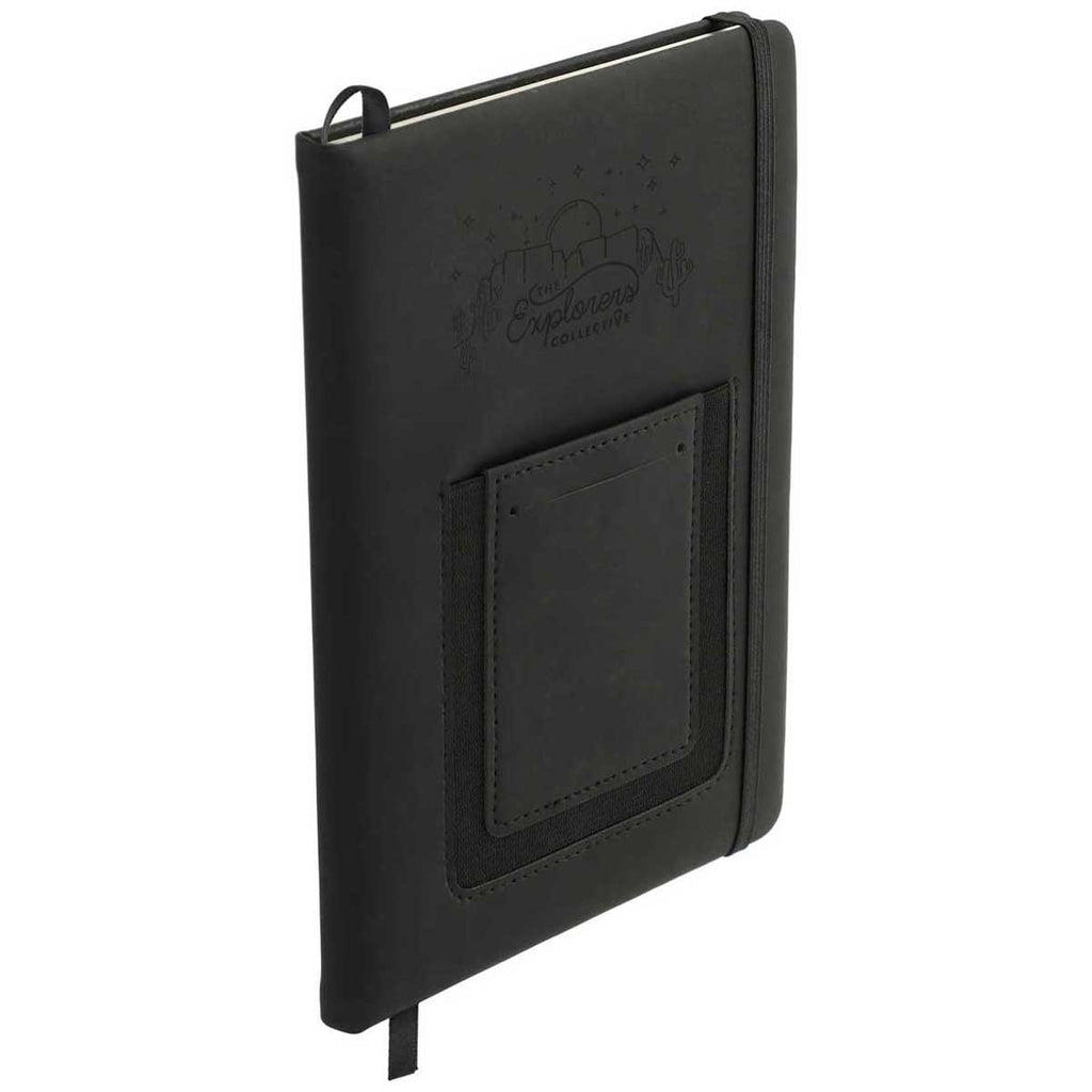 JournalBooks Black 5.5" x 8.5" Vienna Phone Pocket Bound Notebook
