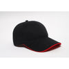 Pacific Headwear Black/Red Buckle Strap Adjustable Binded Sandwich Cap